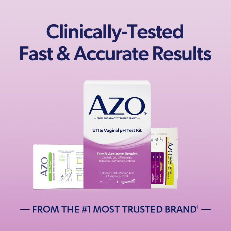 AZO Urinary Tract Infection (UTI) Test Strip + Vaginal pH Test Kit, Fast & Accurate Results, from The #1 Most Trusted Brand, FSA/HSA Eligible