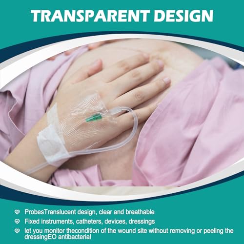80 Packs Transparent Film Dressing 2.375" x 2.75" - Waterproof Bandages for Swimming, Showering, Wounds, Post Surgical Shower or IV Shield, Tattoo Aftercare Bandage, Scar Therapy, Adhesive Patches 2.375" x 2.75"(80 PCS)