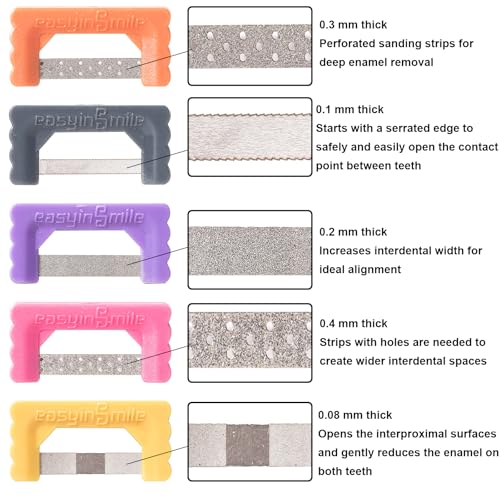 Dental IPR Strip System Orthodontic Adjacent Surface Unglazing Strip Aesthetic Repair System Strip Pack of 10 (Deep) Deep