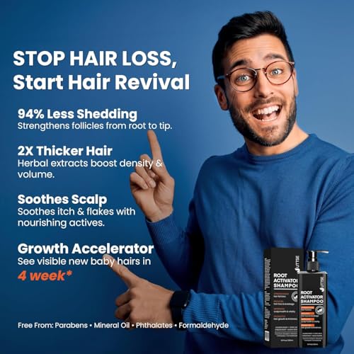 Root Activator Shampoo for Men: Hair Growth Shampoo for Men's Thinning Hair and Hair Loss - Men's Scalp Care - 10.1 fl oz / 300 mL Natural 10.1 Count (Pack of 1)