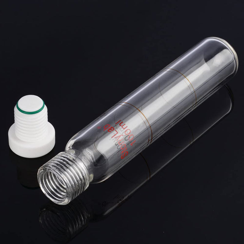 stonylab Test Tube with PTFE Screw Cap, Borosilicate Glass Graduated Colorimetric Tube Culture Tube 100 ml