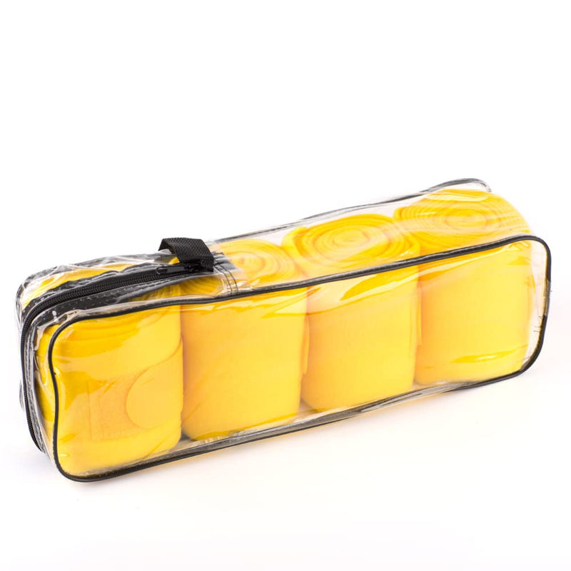 Horse Polo Wraps Soft Fleece Polo Wraps Equestrian Leg Bandage Wrap Set of 4 Packs Yellow - BeesActive Australia