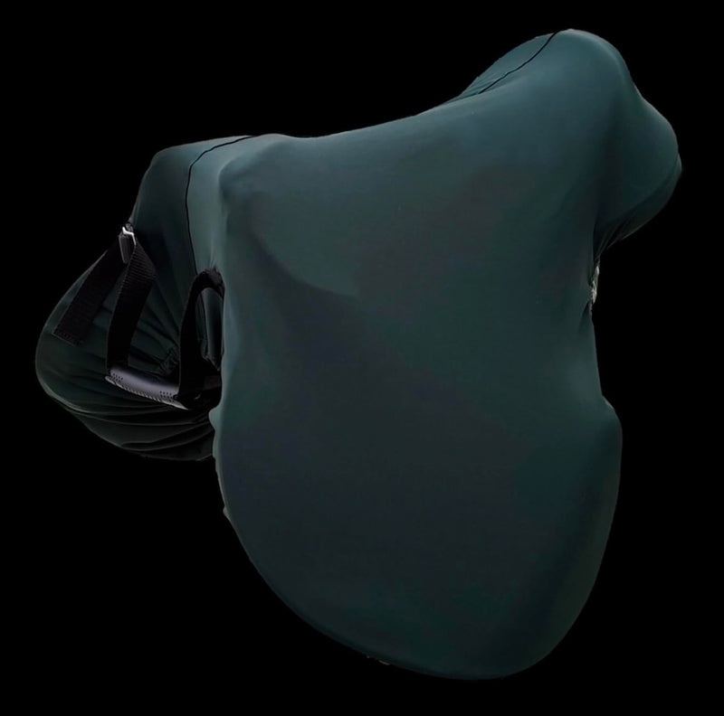 Majestic Ally English Saddle Cover with Adjustable Handle, 4-Way Stretch Spandex/Elastane Fabric, Multiple Colors (Hunter Green) Hunter Green - BeesActive Australia
