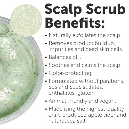 Apple Cider & Sea Salt Green Scalp Scrub Sulfate Free with 10% AHA & BHA