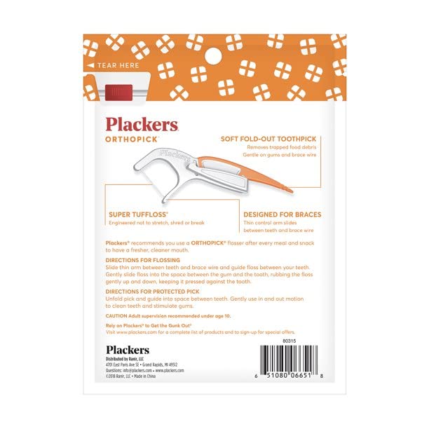 Plackers Ortho Picks Size 36ct Pack of 6 36 Count (Pack of 6)
