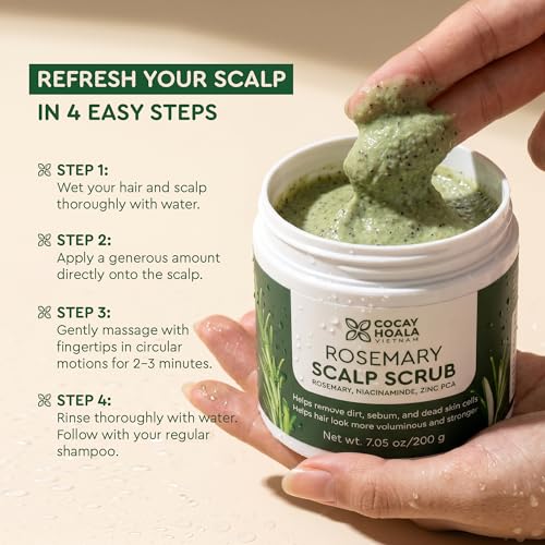 COCAY HOALA Rosemary Scalp Scrub, Scalp Exfoliator for Buildup, 7.05 Oz