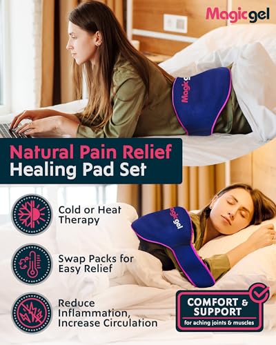 Magic Gel Ice Pack for Back Pain Relief | 2 Pack Reusable Lower Back Wrap for Hot or Cold Therapy | Relief for Lower Lumbar, Sciatic Nerve, Herniated or Degenerative Disc, Coccyx, Tailbone Pain Back Ice Pack