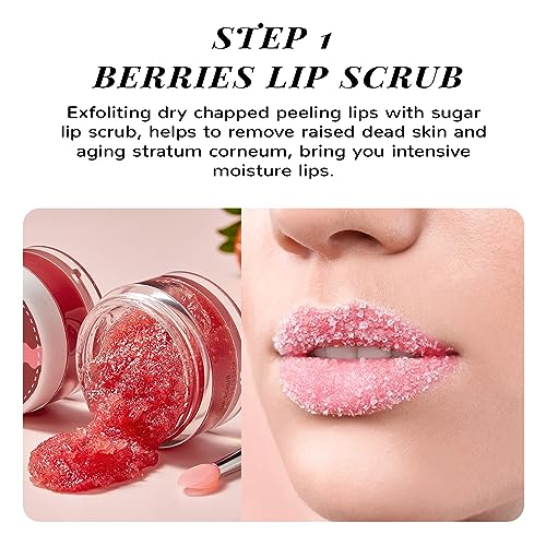 ANAI RUI Lip Scrub & Lip Mask Set, Strawberry berry