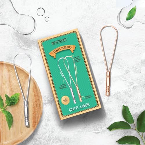 Bentodent Complete Oral Care Kit – Bentonite Clay Toothpaste, Coconut Oil Pulling Oral Rinse with Neem & Mint, 2 Stainless Steel Tongue Scrapers | Fresh Breath, Cleaner Tongue & Healthy Smile Bundle