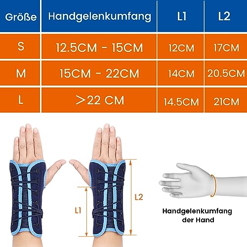 Quick Wrap Wrist Brace for Carpal Tunnel Syndrome, Night Sleep Support, Hand Splint for Arthritis Pain, Sprain, Sports Injuries (Left-Small,5-6 inch) Left hand S