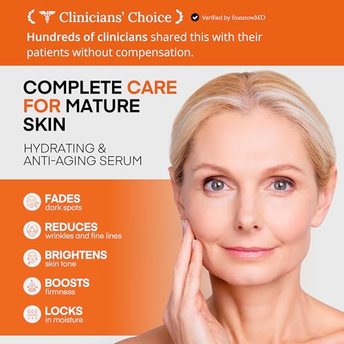 HealthyDerm Super Vitamin C Serum for Women Over 70: Niacinamide, Vitamin C, Hyaluronic Acid, Peptides, Vitamin E, Caffeine, Bakuchiol, Hydrating, Lifting, Face Wrinkle & Age Spots Reduction 1 Ounce (Pack of 1)