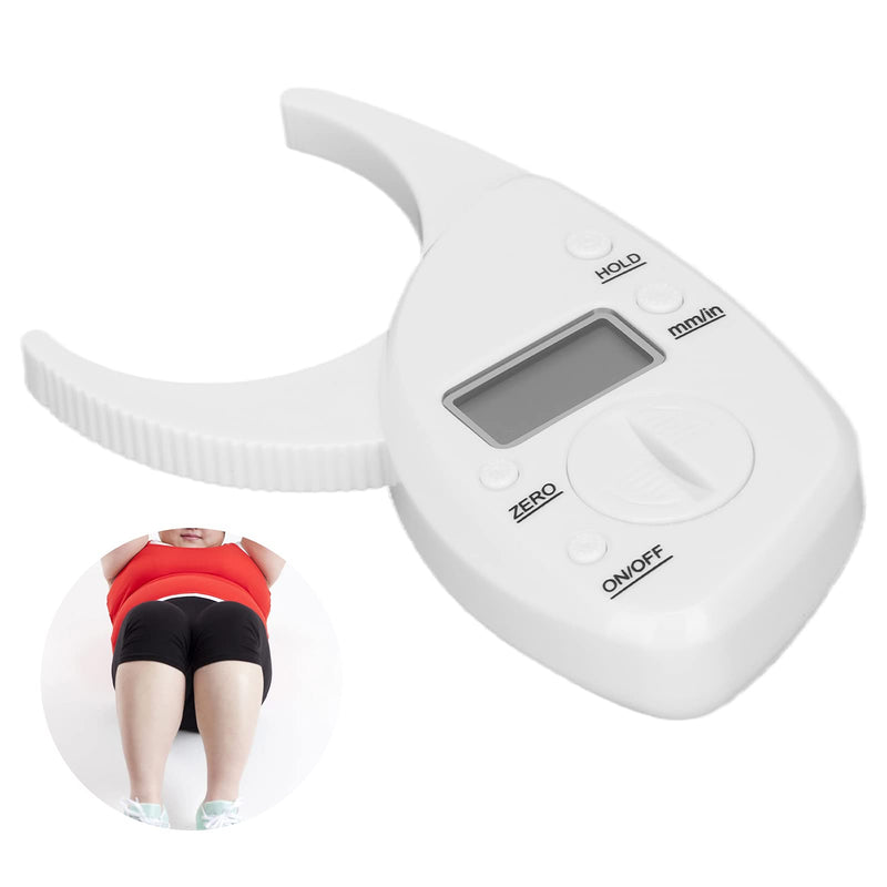 Body Fat Caliper, Digital Display Skin Calipers Body Fat Body Fat Monitors Skin Fat Caliper Tester Body Fat Measurement Device Fat Calipers for Fitness Enthusiasts for Trainers (White) - BeesActive Australia