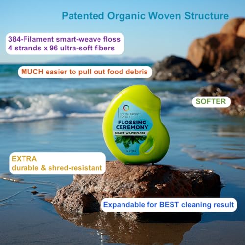 | Expanding Woven Dental Floss | Smart-Weave Floss | Vegan | Natural | Non-Toxic & PFAS Free | Eucalyptus & Manuka | Hilo Dental para Dientes | 55 Yards x 6 Units 165 Foot (Pack of 6)