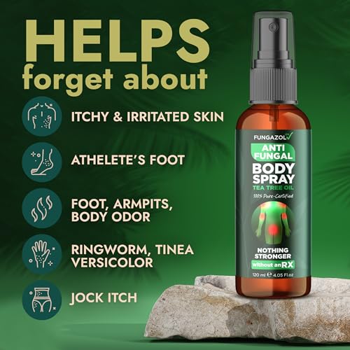 Antifungal Body Spray with Tea Tree Oil for Jock Itch & Athlete's Foot