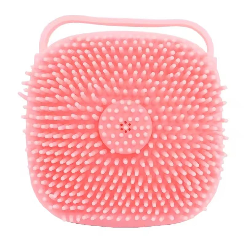 Dog Bath Brush, Scrubber Shampoo Massage Dispenser Grooming Soft Silicone Scrubber For Bath Water Brush For Dogs Dog Washing Brush Bath Scrubber For Pets (Pink) Pink