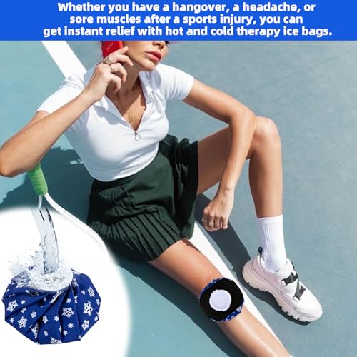 Ice Bags for Injuries Pain Relief, Elastic Breathable Reusable Ice Pack for Hot & Cold Therapies, No-Leak Ice Pack Bag Can Relieve Headaches, Migraines, Sports Injuries Swelling Pain, 3 Sizes
