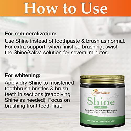 OraWellness Shine Remineralizing Natural Teeth Whitening Powder in Mint + Healthy Mouth Blend Organic Toothpaste & Mouthwash Alternative Tooth Oil