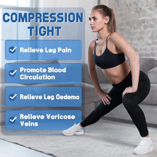 beister Compression Leggings, 15-20 mmHg Footless Waist-High Tights Black XL