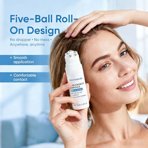Orrenaturals Hair Revival Ampoule, Hair Growth Serum Roll on with Salicylic Acid, Hydrating & Strengthening Care for Thicker, Stronger and Fuller Hair (1) 1