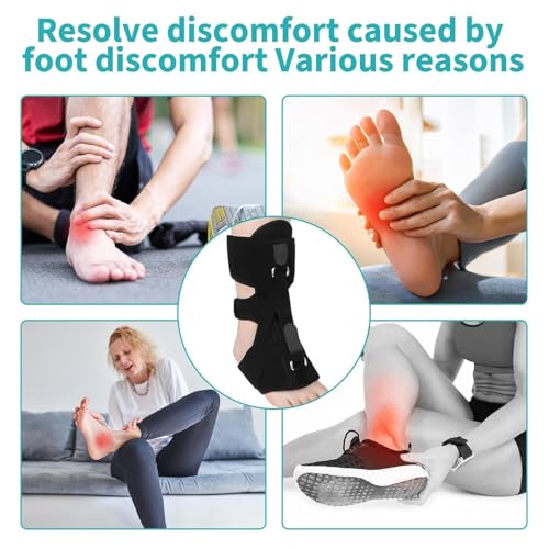 Plantar Fasciitis Night Splint-Upgrade 3 Adjustable Plantar Facetious Relief Brace,Night Splint for Plantar Fasciitis Women & Men,Eases Plantar Fasciitis Foot Drop Achilles Tendonitis (Black, 1PC)