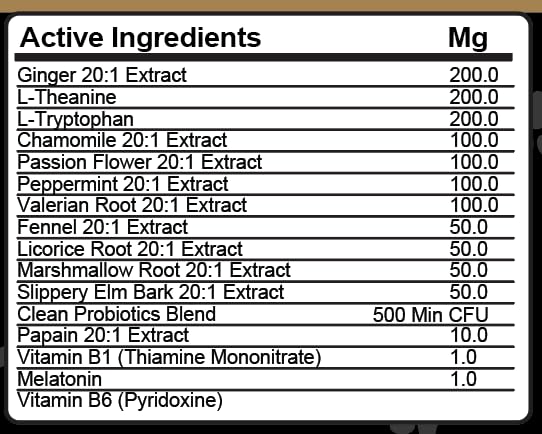 Clean Pets Travel Chews Nausea Relief for Dogs | Ginger L-Tryptophan Chamomile Passion Flower L-Theanine Peppermint Valerian Root Fennel Licorice Root Marshmallow Root Slippery Elm Melatonin Chew 60 Count (Pack of 1)