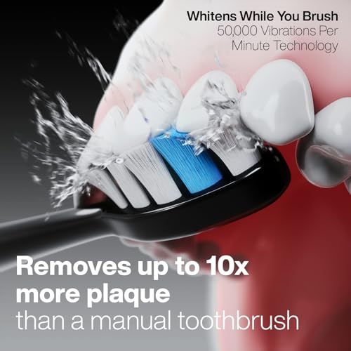 Aquasonic Black Series PRO – Ultra-Whitening Electric Toothbrush – 5 Modes & Smart Timers – Premium Travel Case & 6 Proflex Brush Heads – ADA Accepted Toothbrush 1 Count (Pack of 1)