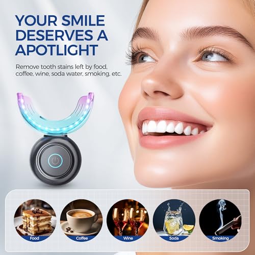 Teeth Whitening Kit for Sensitive Teeth,with 32X Waterproof LED Accelerator Light&4 Carbamide Peroxide Pen&14 Pcs Teeth Whitening Strips&1 Remineralization Pen,Tooth Whitener Professional Oral Care 1 Count (Pack of 13)