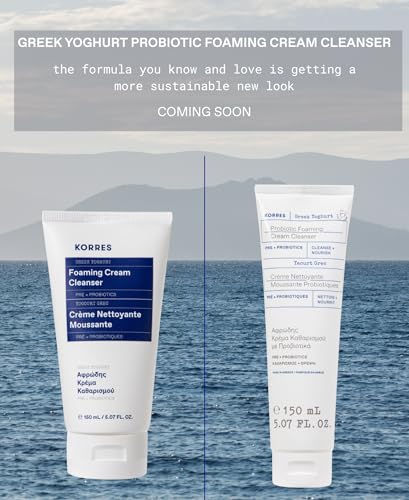 KORRES Greek Yoghurt Foaming Cream Cleanser, Deep Skin Cleansing 5.07 Fl Oz Greek Yoghurt Cream Cleanser 5.07 Fl Oz (Pack of 1)