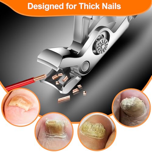 Toenail Clippers for Seniors – Non-Slip Long Handle, Curved Head & Ergonomic Design, Ideal for Arthritic Hands, Thick Nails, Men & Women, 18-Month Replacement Warranty