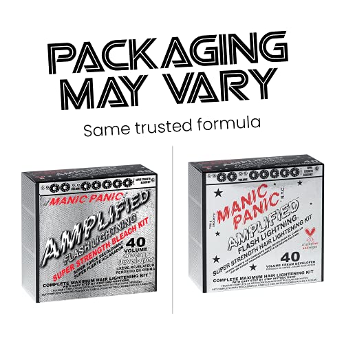 MANIC PANIC Amplified Flashlightning 40 Volume Cream Developer Hair Lightening Kit"Pack of 2" Bleach 2 Count