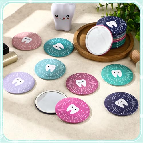 Geetery 54 Pcs Tooth Compact Mirrors Dental Gifts Staffs Assistants