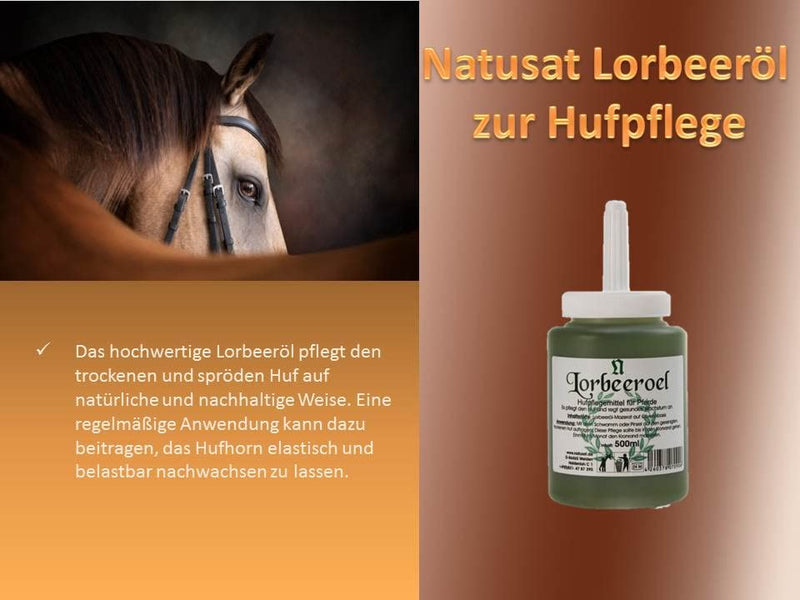 NATUSAT laurel oil - for hoof care for horses, the hoof oil can prevent the hoof horn from becoming brittle - 450 ml 500 ml (pack of 1)