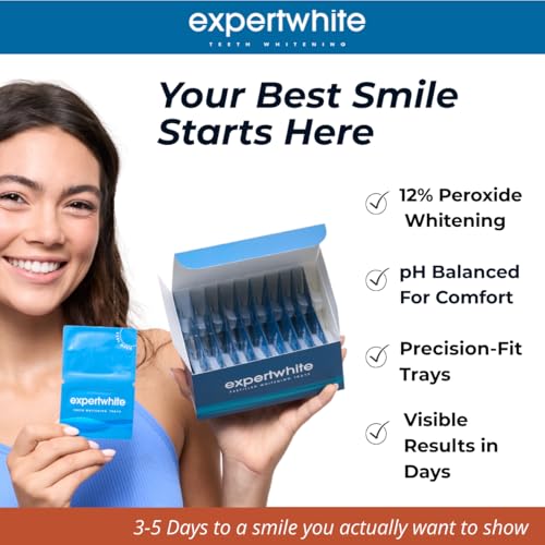 Flexfit™ Prefilled Teeth Whitening Trays - Professional Teeth Whitener with 12% Hydrogen Peroxide, Ready-to-Use Dryfit™ Technology, No-Mess Whitening for Sensitive Teeth