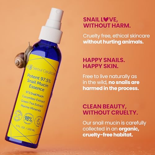 SeoulCeuticals Korean Face Mist 97.5% Snail Mucin Essence 4oz 4 Fl Oz (Pack of 1)