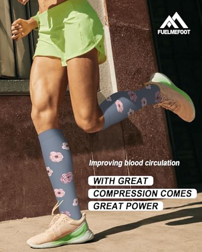 6 Pairs Compression Socks for Women & Men 15-20mmHg Knee High Socks Large-X-Large 01 Assort - Black/Blue/Grey/Pink/Beige/White