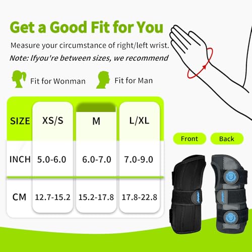 Jupiter Neoprene Wrist Brace - Adjustable, Relieves Pain from Carpal Tunnel, Tendonitis, Arthritis & Sprains, Unisex, Day & Night Wear，Left hand,XS/S Left Hand-Blue X-Small/Small