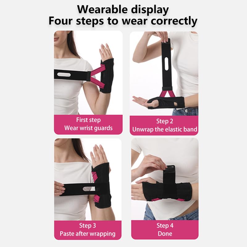 Wrist Brace Carpal Tunnel Right Left Hand for Men & Women, Night Sleep Support Splint Dual Aluminum Plate Wrist Support Lightweight Stabilizer for Carpal Tunnel, Gym, Office & Wrist Pain Relief (Right Hand-Black-S/M, Medium) Right Hand-Black-S/M