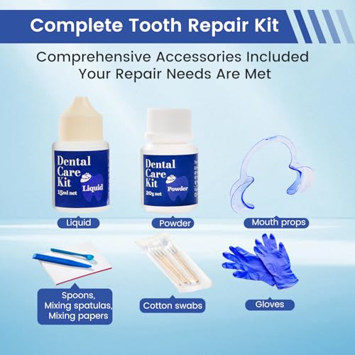 Tooth Repair Kit,Zinc Oxide Eugenol - Dental Cement,Cavity Filler for Teeth,for Crowns & Bridges Filling,Dental Glue,Provide Video tutorials 2pcs 8