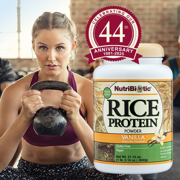 NutriBiotic ‚Äì Vanilla Rice Protein, 1 Lb 5 Oz (600g) | Low Carb, Keto-Friendly, Vegan, Raw Protein Powder | Grown & Processed Without Chemicals, GMOs or Gluten | Easy to Digest & Nutrient-Rich 1.31 Pound (Pack of 1) - BeesActive Australia