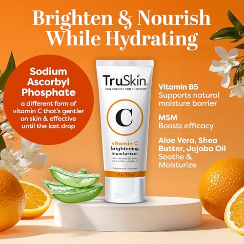 TruSkin Vitamin C Face Cream - Brightening Daily Moisturizer, 4 fl oz 4 Fl Oz (Pack of 1)