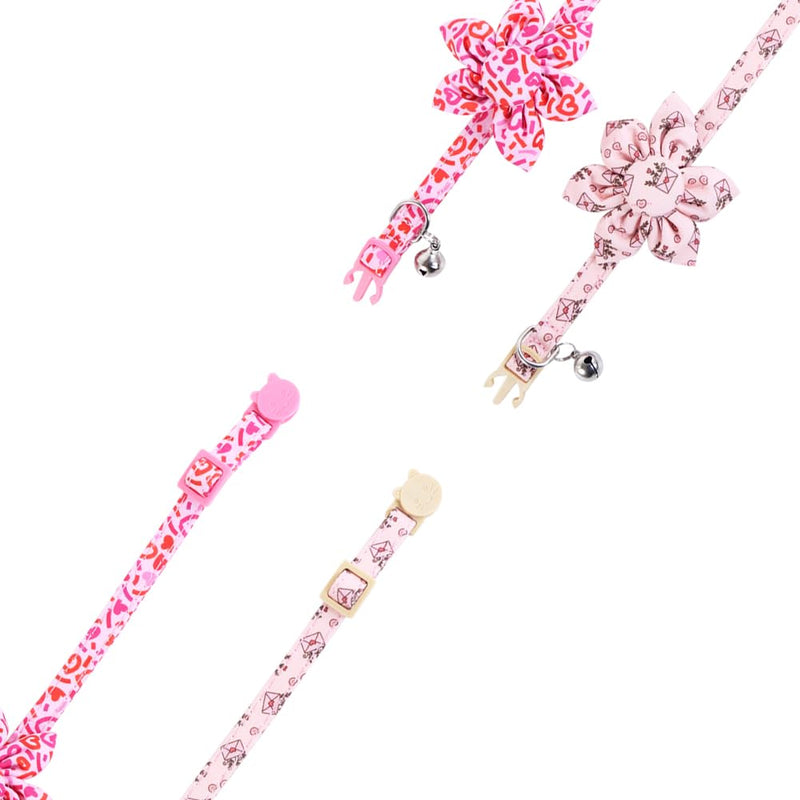 Valentine's Day Cat Collar Breakaway with Cute Sunflower and Bell for Kitty Adjustable Safety Love Heart - BeesActive Australia