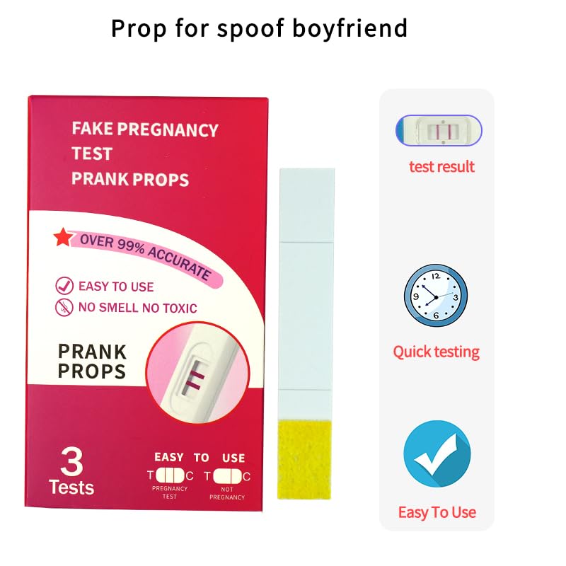 3 Pcs Fake Prank Joke Pregnancy Test Always Positive Any Regnancy Test to Be Positive Funny Fake Prank Pregnancy Test Trick Joke Toys cluding 3 Small Urine Cups - BeesActive Australia