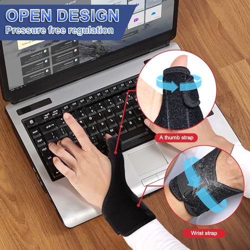 FIIL Thumb Splint Brace Reversible Thumb Wrist Stabilizer Compression Splint for Thumb Arthritis Tendonitis Sprained Carpal Tunnel Thumb Splint Wrist Support to Help Sleep（7.7 * 4 * 1 IN）