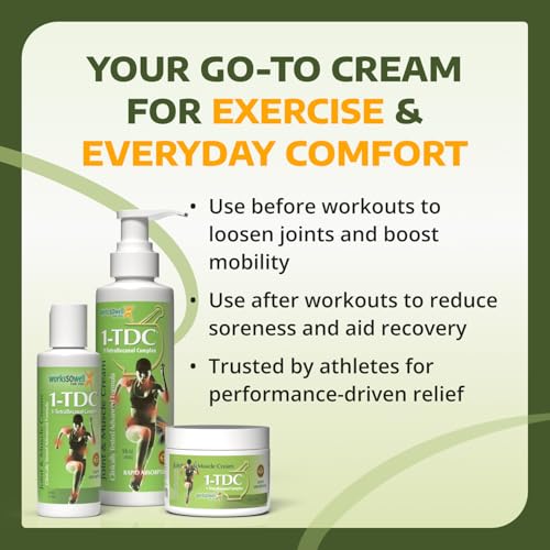 1-TDC Joint & Muscle Relief Cream - Use On Back, Knee, Neck, Shoulder, Hip - Soothes Stiff Joints, Muscles, and Injuries in 5-10 Minutes - Relaxer - 4 oz 4 Ounce (Pack of 1)