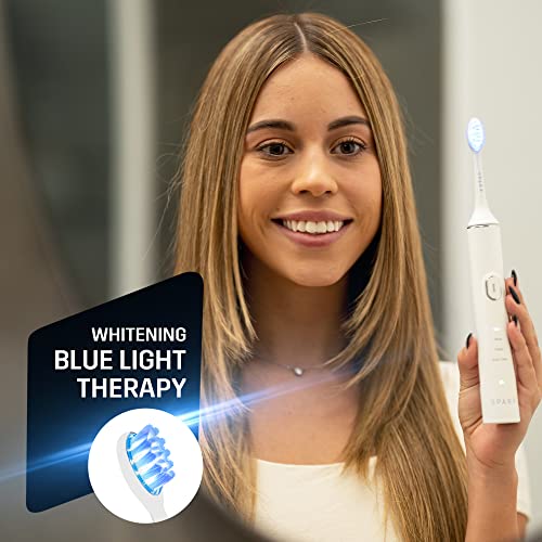 SPARX - Toothbrush Replacement Heads, Brush Heads with Blue Light Therapy for Gum Care, Replacement Brush Heads, White, 2 Pack… 3 - Blue Refill 2 Pack