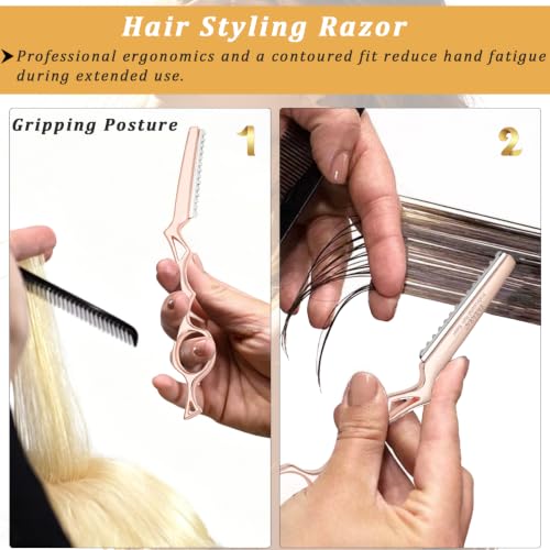 YASAKA Hair Razors For Cutting Hair with 10 Replacement Blades -Rose Gold rose gold
