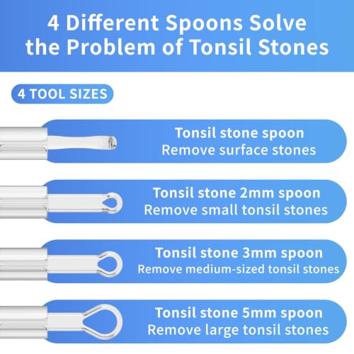 Tonsil Stone Remover with Camera, 1296P Visual Tonsil Stone Removal Kit with 6 LED Lights, 4 Interchangeable Tips, Tongue Depressor and Irrigator, WiFi App for iPhone and Android, Rechargeable