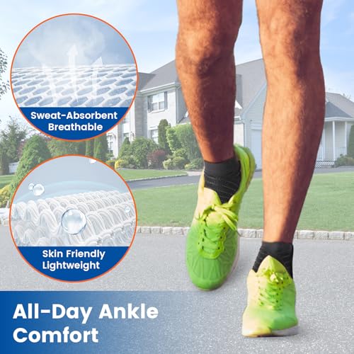 Ankle Support Brace for Men and Women - Ankle Compression Sleeve with Adjustable Strap for Plantar Fasciitis, Achilles Tendonitis Pain Relief, Sprained, Strains, Sports Bandage Sock(Reg) Reg