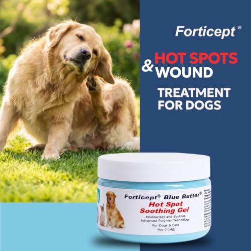 Forticept Blue Butter – Hot Spot Treatment for Dogs Cats | Dog Cat Wound Care | Skin Yeast Infections, Ringworm, Cuts, Rashes, First Aid Veterinary Strength Anti Itch Cream 4oz 4 OZ