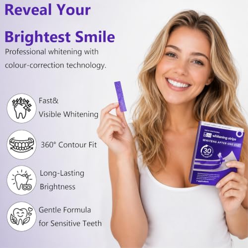 Purple Teeth Whitening Strips | Instant Color Correction & Smile Bright 2PCS